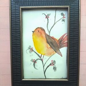Yellow and Brown Bird Art Painting